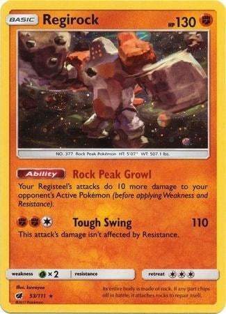 Regirock (53/111) (Cosmos Holo) [Sun & Moon: Crimson Invasion] | Exor Games Summserside