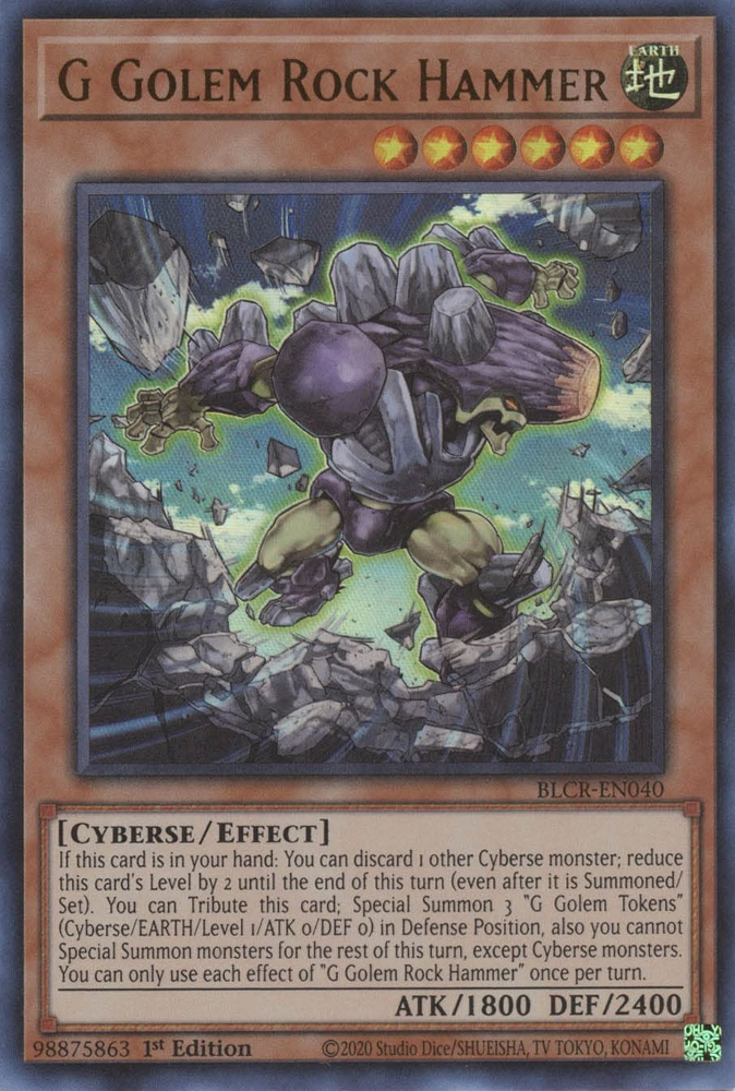 G Golem Rock Hammer [BLCR-EN040] Ultra Rare | Exor Games Summserside
