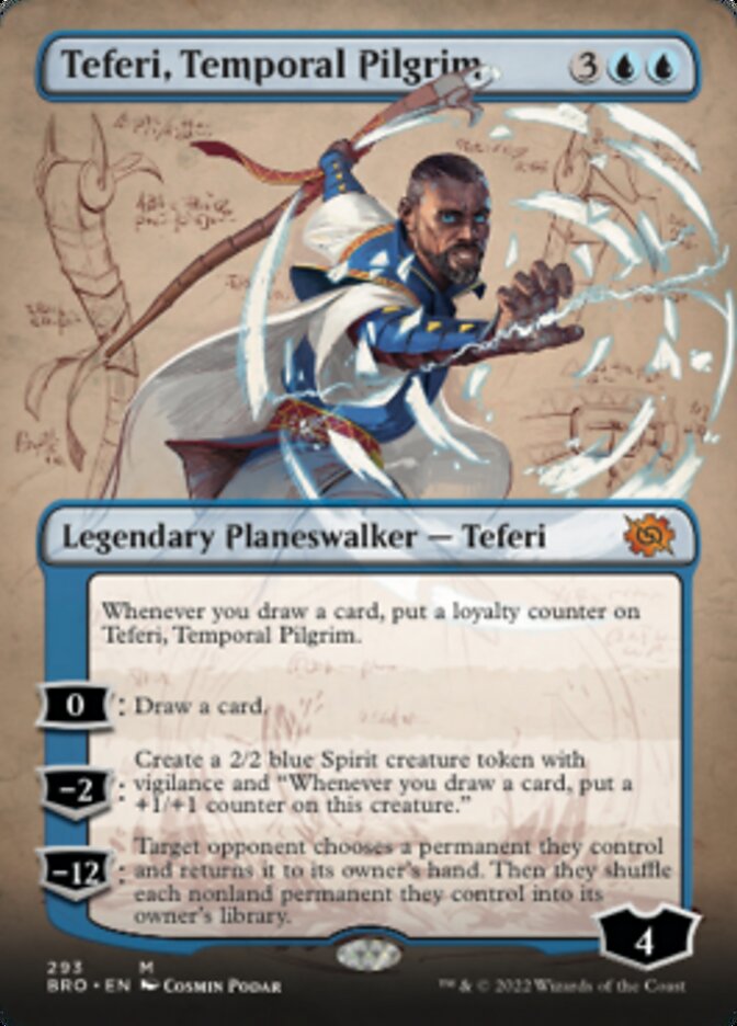 Teferi, Temporal Pilgrim (Borderless Alternate Art) [The Brothers' War] | Exor Games Summserside