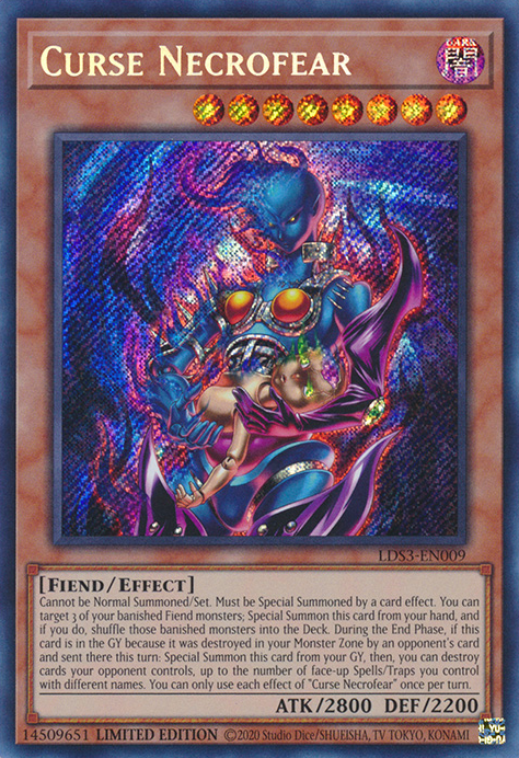 Curse Necrofear [LDS3-EN009] Secret Rare | Exor Games Summserside