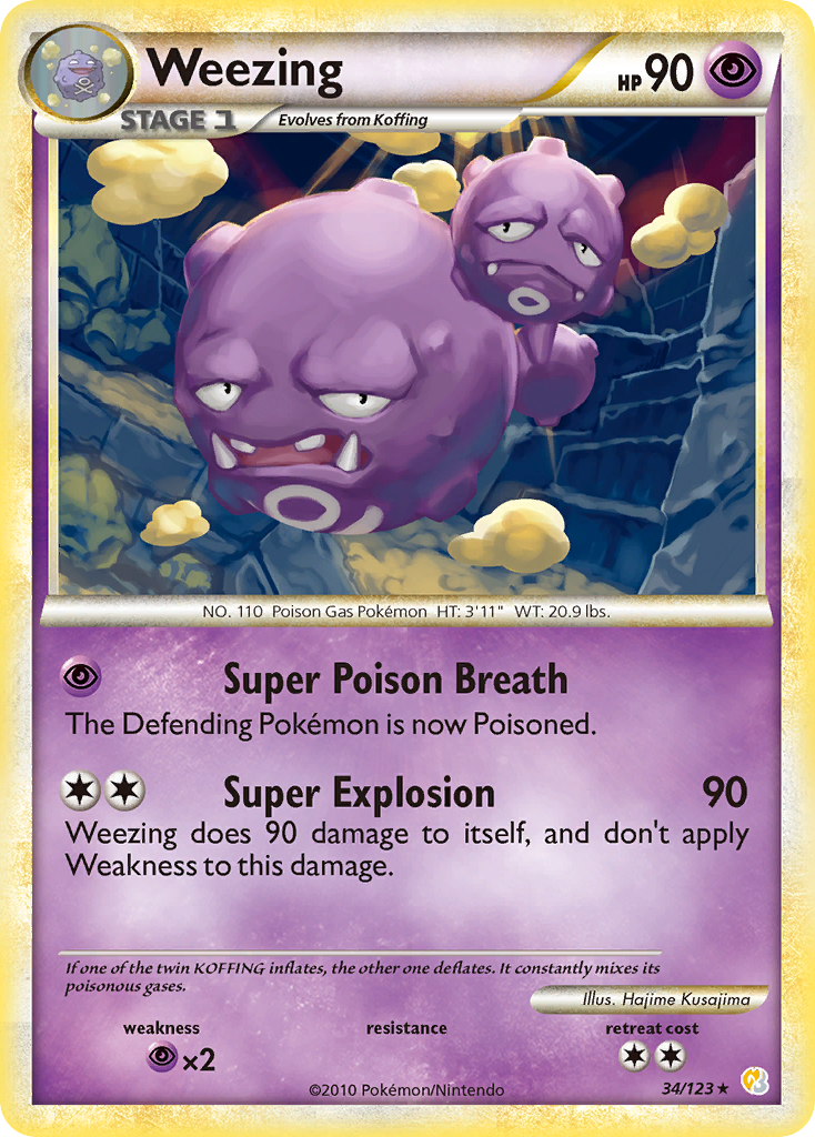 Weezing (34/123) [HeartGold & SoulSilver: Base Set] | Exor Games Summserside