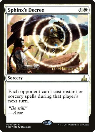 Sphinx's Decree [Rivals of Ixalan Promos] | Exor Games Summserside