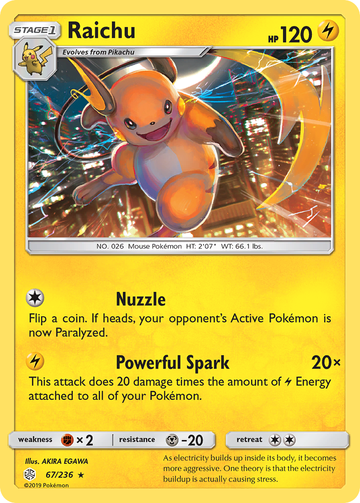 Raichu (67/236) [Sun & Moon: Cosmic Eclipse] | Exor Games Summserside