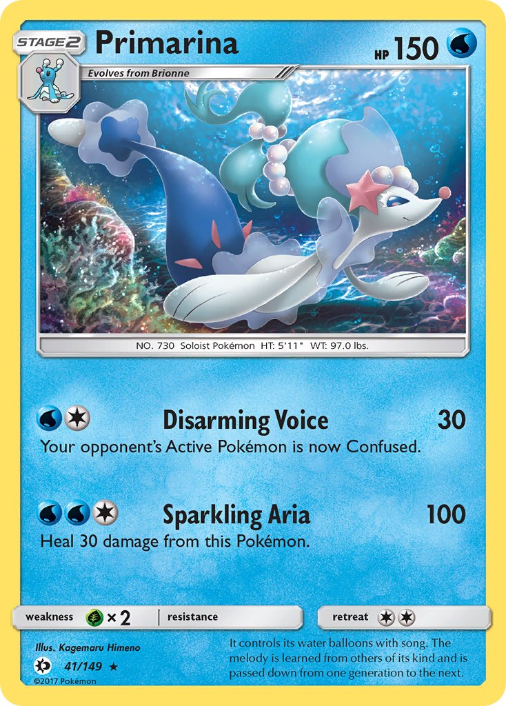 Primarina (41/149) (Theme Deck Exclusive) [Sun & Moon: Base Set] | Exor Games Summserside