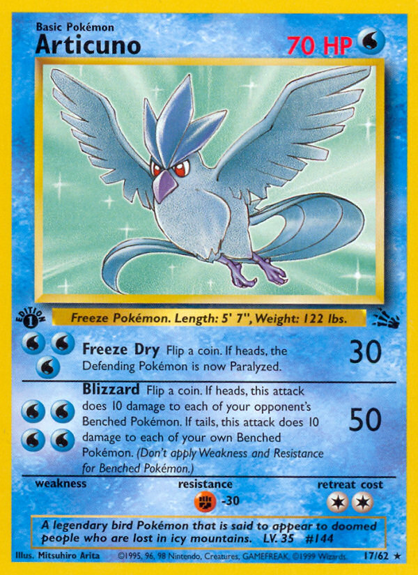 Articuno (17/62) [Fossil 1st Edition] | Exor Games Summserside