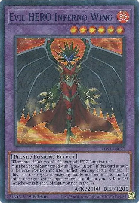 Evil HERO Inferno Wing (Blue) [LDS3-EN027] Ultra Rare | Exor Games Summserside