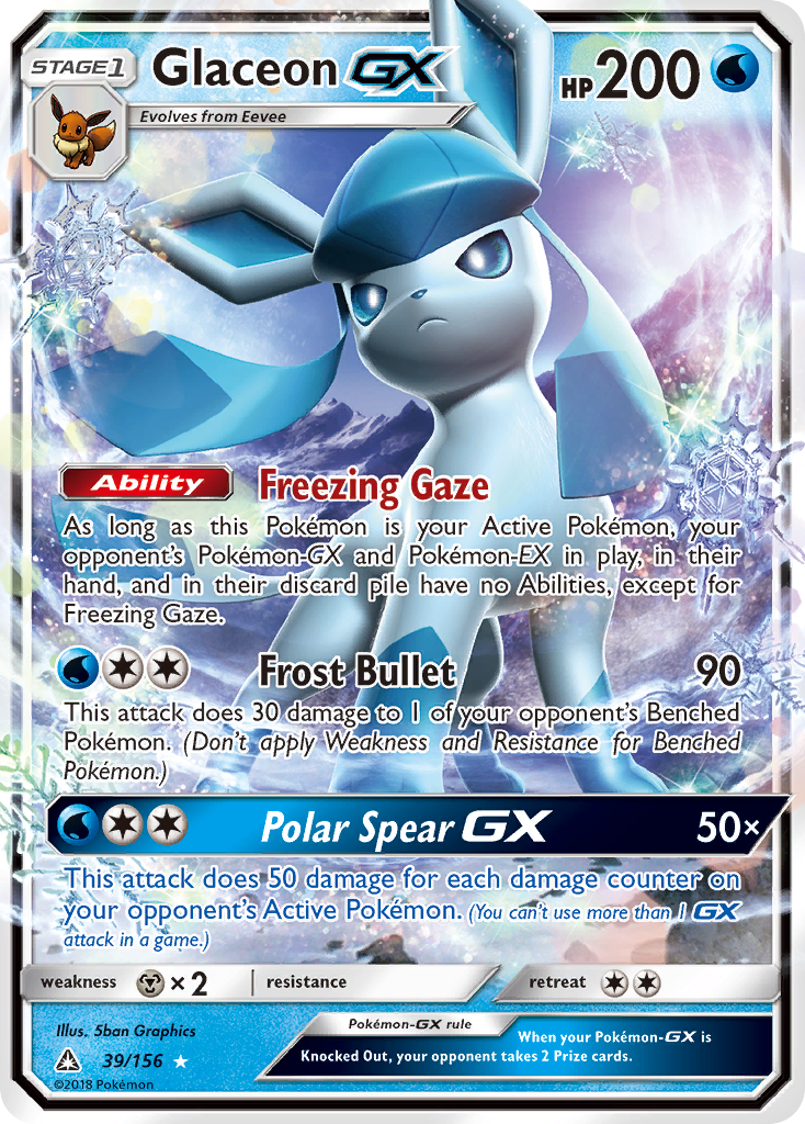 Glaceon GX (39/156) [Sun & Moon: Ultra Prism] | Exor Games Summserside