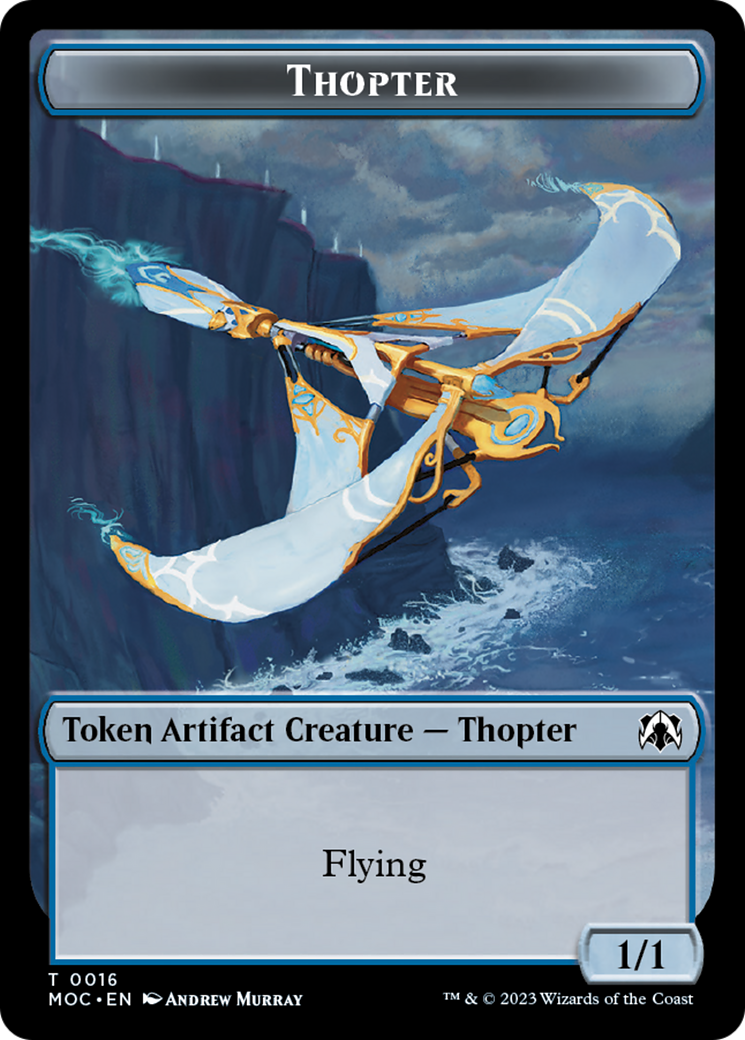 Thopter // Gold Double-Sided Token [March of the Machine Commander Tokens] | Exor Games Summserside