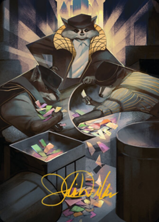 Masked Bandits Art Card (Gold-Stamped Signature) [Streets of New Capenna Art Series] | Exor Games Summserside