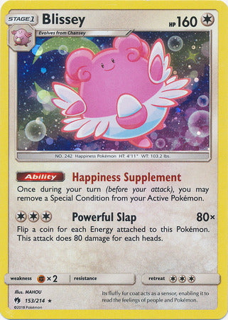 Blissey (153/214) (Cosmos Holo) [Sun & Moon: Lost Thunder] | Exor Games Summserside