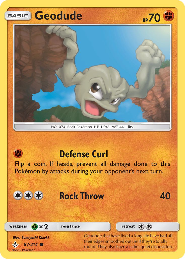 Geodude (87/214) [Sun & Moon: Unbroken Bonds] | Exor Games Summserside