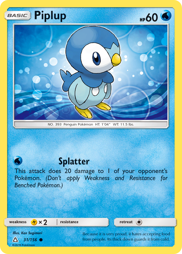 Piplup (31/156) [Sun & Moon: Ultra Prism] | Exor Games Summserside