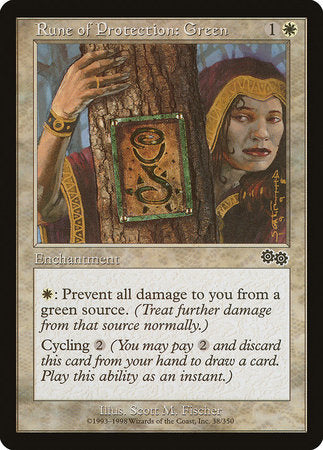 Rune of Protection: Green [Urza's Saga] | Exor Games Summserside