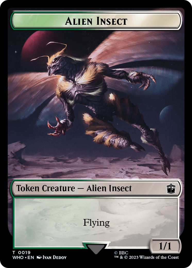 Fish // Alien Insect Double-Sided Token [Doctor Who Tokens] | Exor Games Summserside