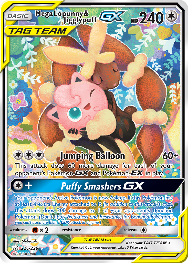 Mega Lopunny & Jigglypuff GX (226/236) [Sun & Moon: Cosmic Eclipse] | Exor Games Summserside