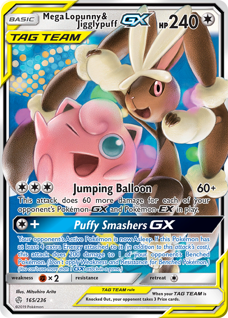 Mega Lopunny & Jigglypuff GX (165/236) [Sun & Moon: Cosmic Eclipse] | Exor Games Summserside