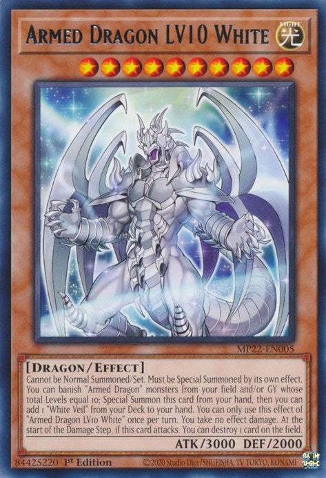 Armed Dragon LV10 White [MP22-EN005] Rare | Exor Games Summserside