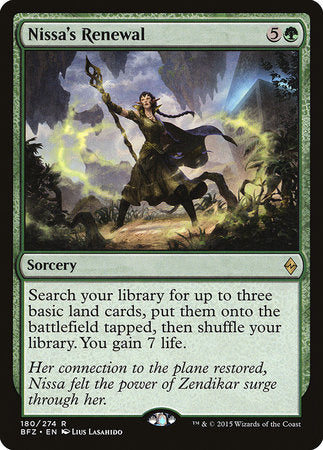 Nissa's Renewal [Battle for Zendikar] | Exor Games Summserside