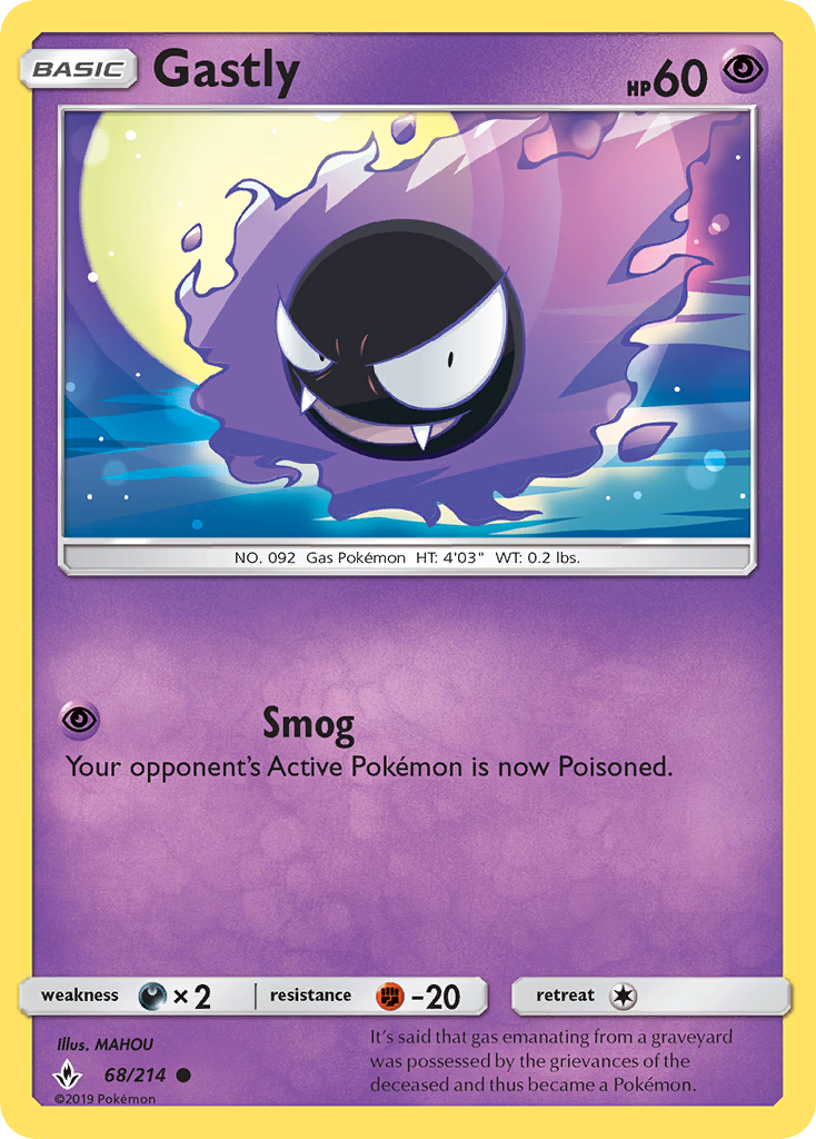 Gastly (68/214) [Sun & Moon: Unbroken Bonds] | Exor Games Summserside