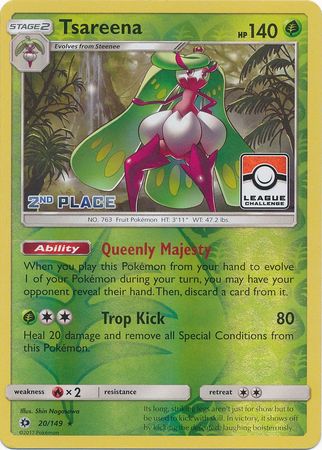 Tsareena (20/149) (League 2nd Place) [Sun & Moon: Base Set] | Exor Games Summserside