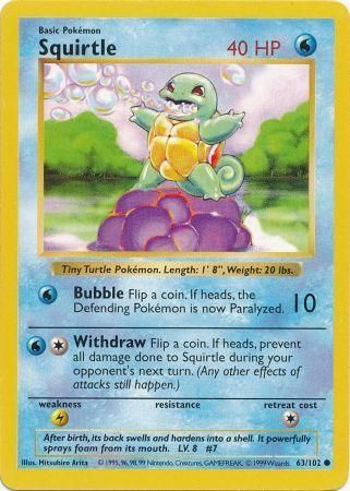 Squirtle (63/102) [Base Set Shadowless Unlimited] | Exor Games Summserside