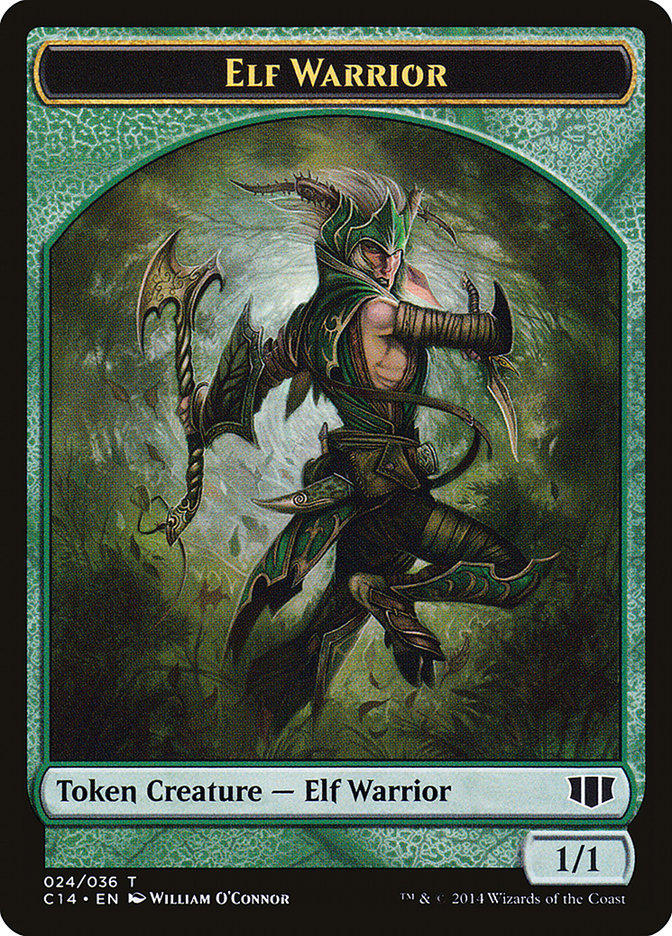 Gargoyle // Elf Warrior Double-sided Token [Commander 2014 Tokens] | Exor Games Summserside