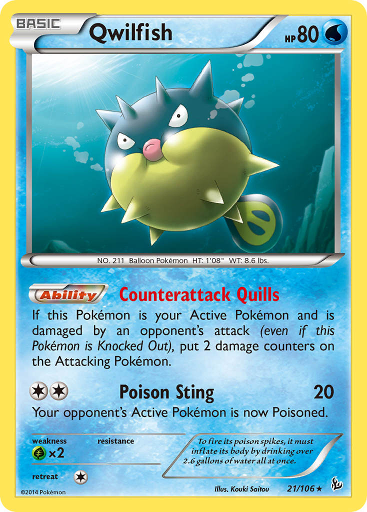 Qwilfish (21/106) [XY: Flashfire] | Exor Games Summserside