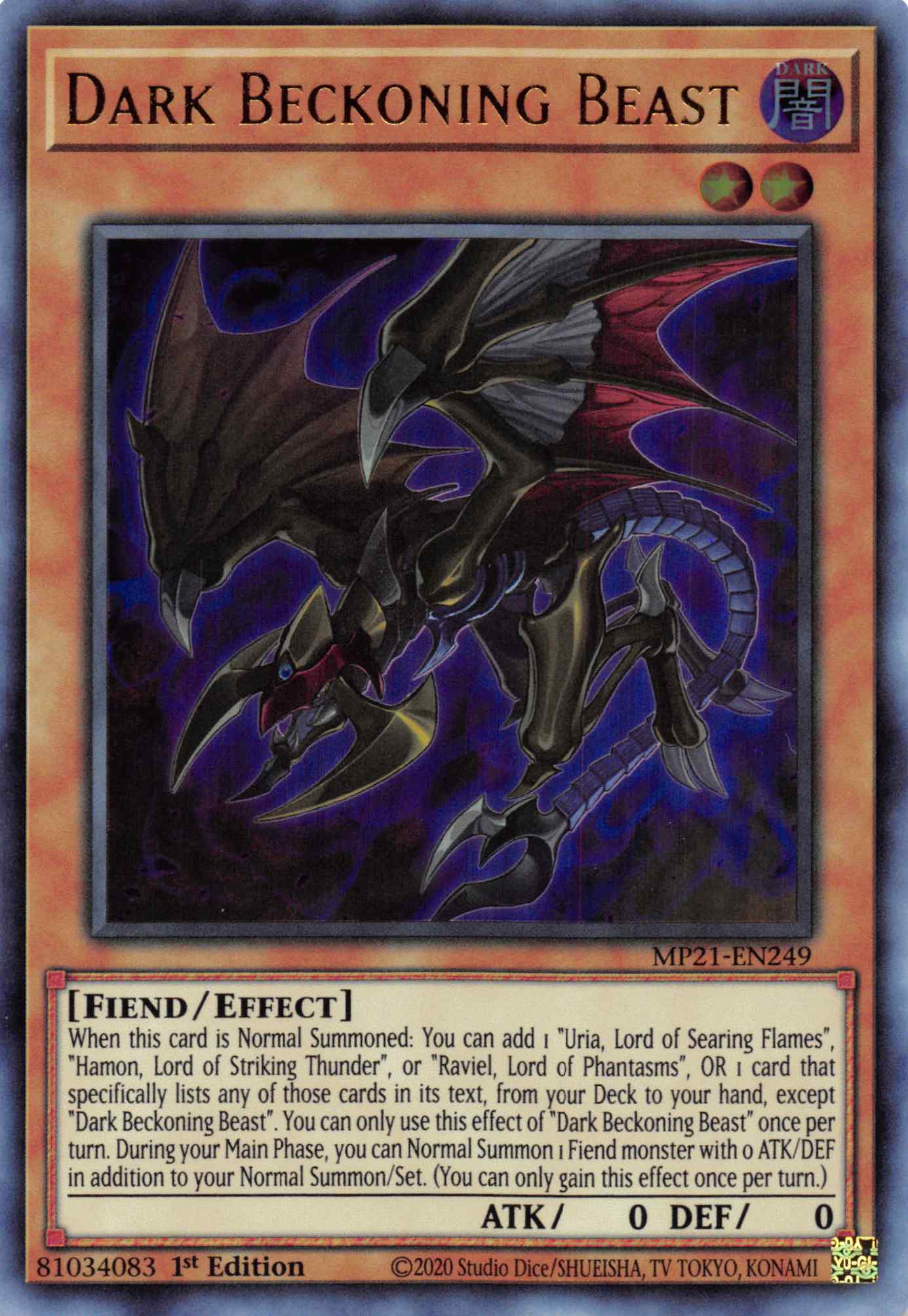 Dark Beckoning Beast [MP21-EN249] Ultra Rare | Exor Games Summserside