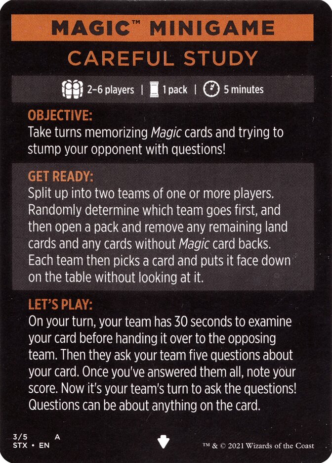 Careful Study (Magic Minigame) [Strixhaven: School of Mages Minigame] | Exor Games Summserside