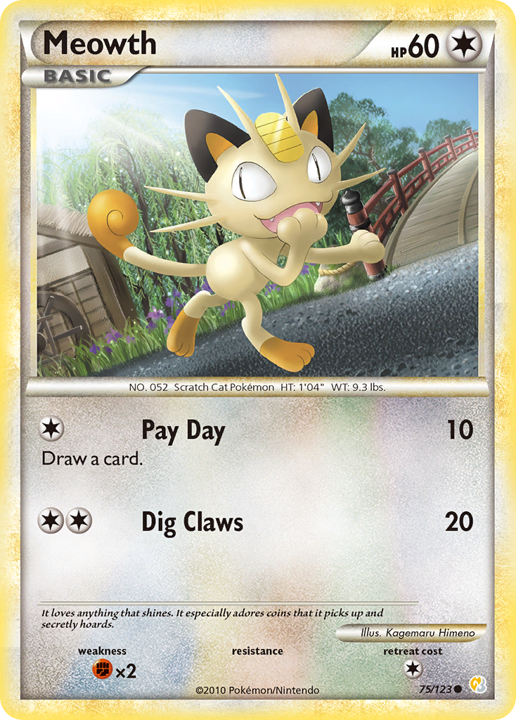 Meowth (75/123) [HeartGold & SoulSilver: Base Set] | Exor Games Summserside