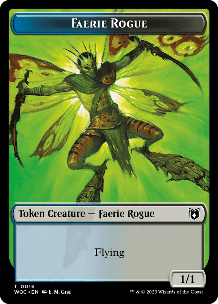 Faerie Rogue // Faerie (0016) Double-Sided Token [Wilds of Eldraine Commander Tokens] | Exor Games Summserside