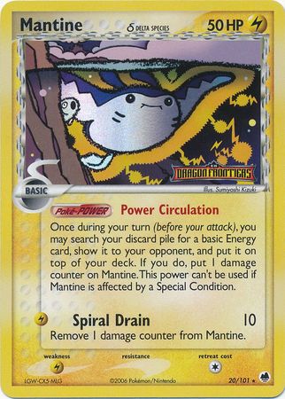 Mantine (20/101) (Delta Species) (Stamped) [EX: Dragon Frontiers] | Exor Games Summserside