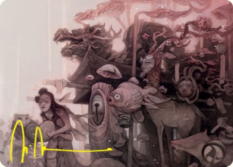 March of Burgeoning Life Art Card (Gold-Stamped Signature) [Kamigawa: Neon Dynasty Art Series] | Exor Games Summserside