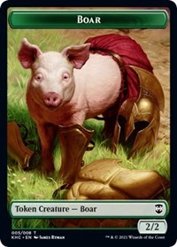 Boar // Spirit Double-sided Token [Kaldheim Commander Tokens] | Exor Games Summserside