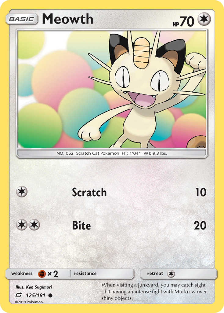 Meowth (125/181) [Sun & Moon: Team Up] | Exor Games Summserside