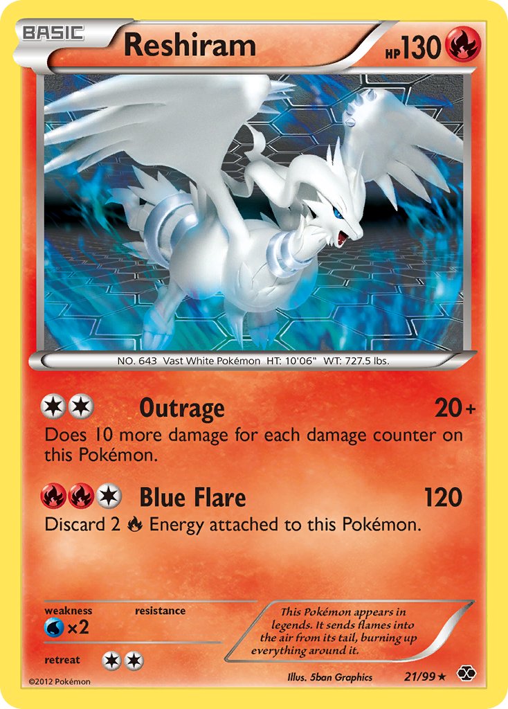 Reshiram (21/99) (Theme Deck Exclusive) [Black & White: Next Destinies] | Exor Games Summserside