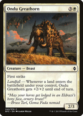 Ondu Greathorn [Battle for Zendikar] | Exor Games Summserside