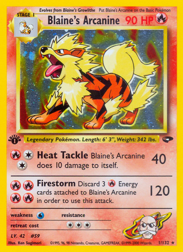 Blaine's Arcanine (1/132) [Gym Challenge 1st Edition] | Exor Games Summserside