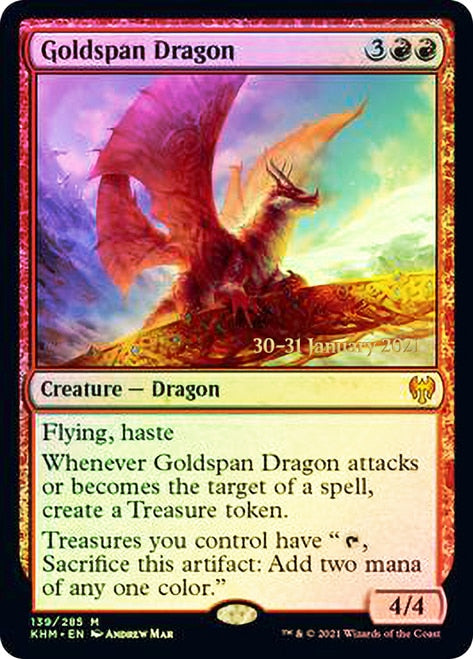 Goldspan Dragon  [Kaldheim Prerelease Promos] | Exor Games Summserside