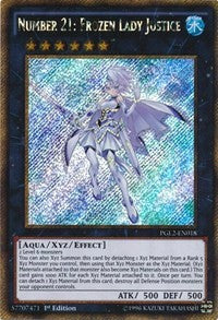 Number 21: Frozen Lady Justice [PGL2-EN018] Gold Secret Rare | Exor Games Summserside