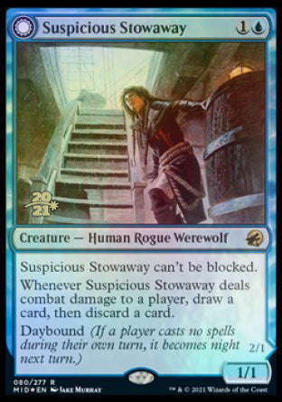 Suspicious Stowaway // Seafaring Werewolf [Innistrad: Midnight Hunt Prerelease Promos] | Exor Games Summserside