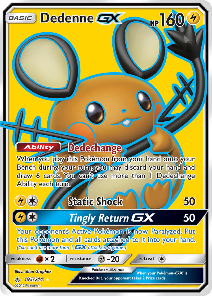 Dedenne GX (195/214) [Sun & Moon: Unbroken Bonds] | Exor Games Summserside