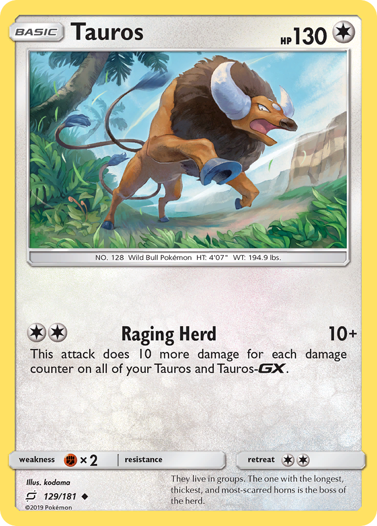 Tauros (129/181) [Sun & Moon: Team Up] | Exor Games Summserside