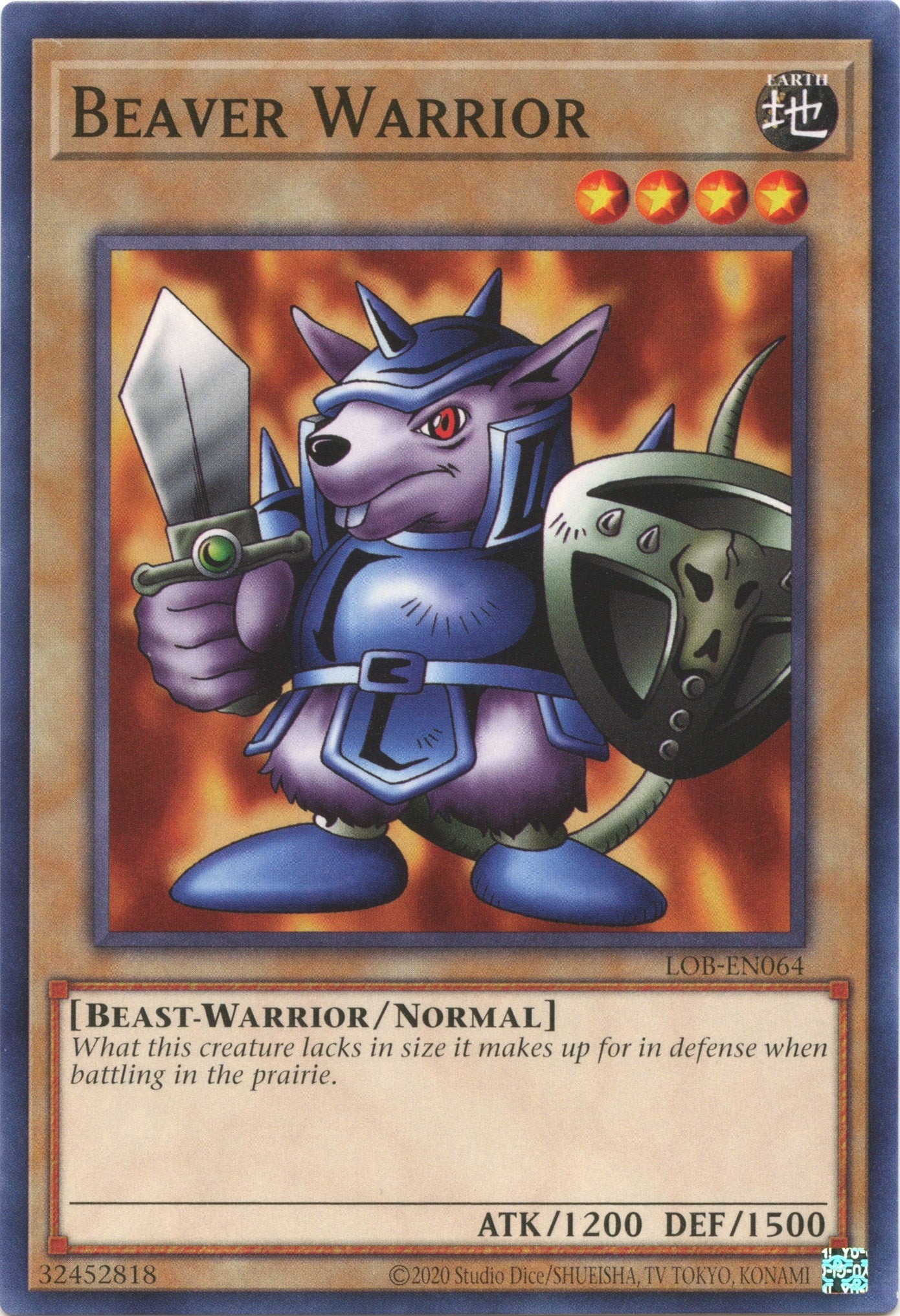 Beaver Warrior (25th Anniversary) [LOB-EN064] Common | Exor Games Summserside