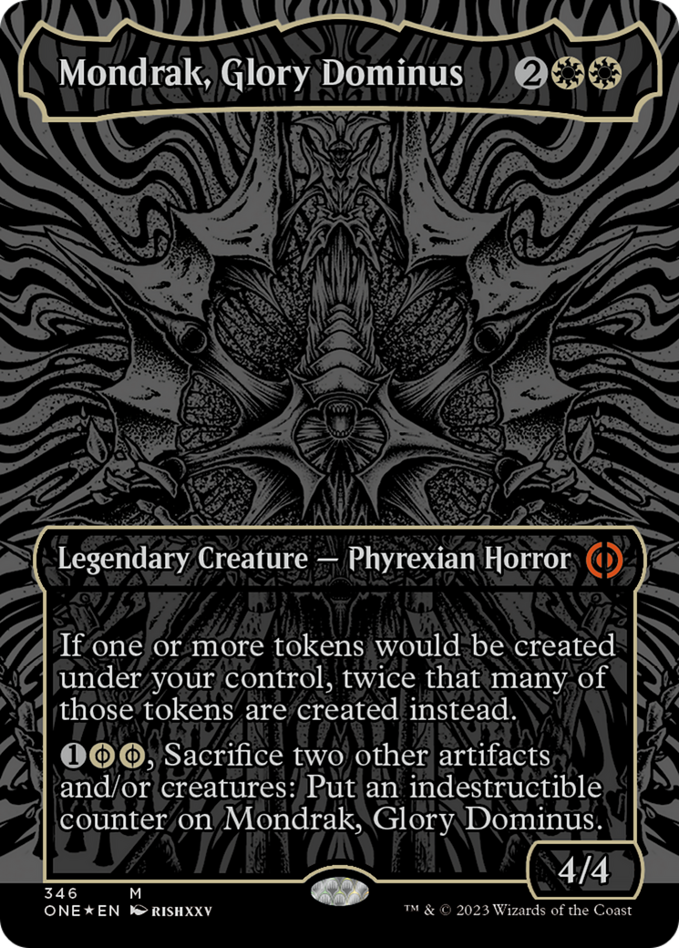 Mondrak, Glory Dominus (Oil Slick Raised Foil) [Phyrexia: All Will Be One] | Exor Games Summserside