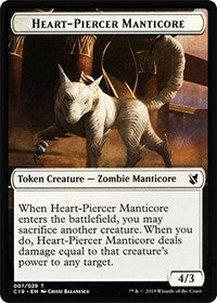 Heart-Piercer Manticore // Dragon Double-sided Token [Commander 2019 Tokens] | Exor Games Summserside