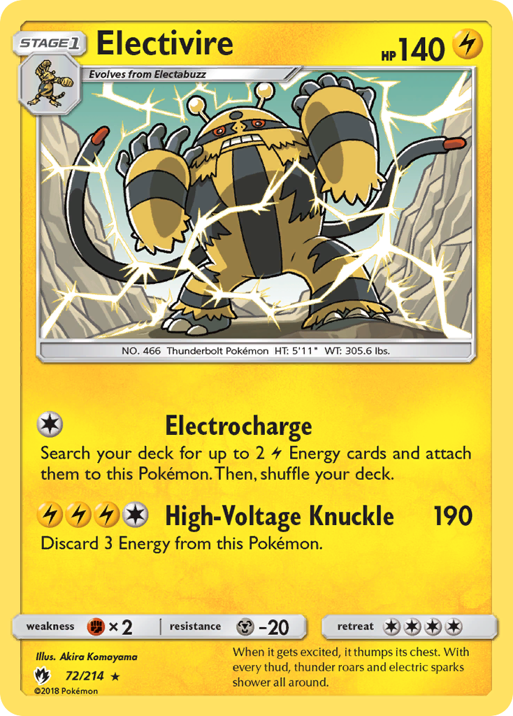 Electivire (72/214) [Sun & Moon: Lost Thunder] | Exor Games Summserside