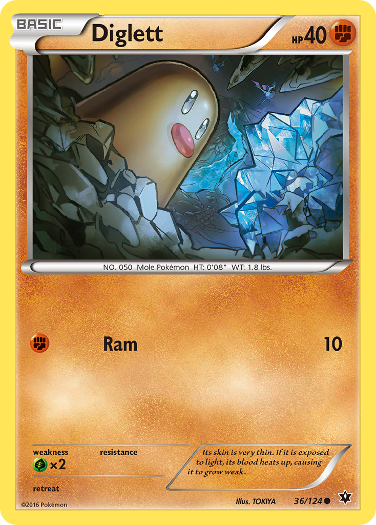 Diglett (36/124) [XY: Fates Collide] | Exor Games Summserside