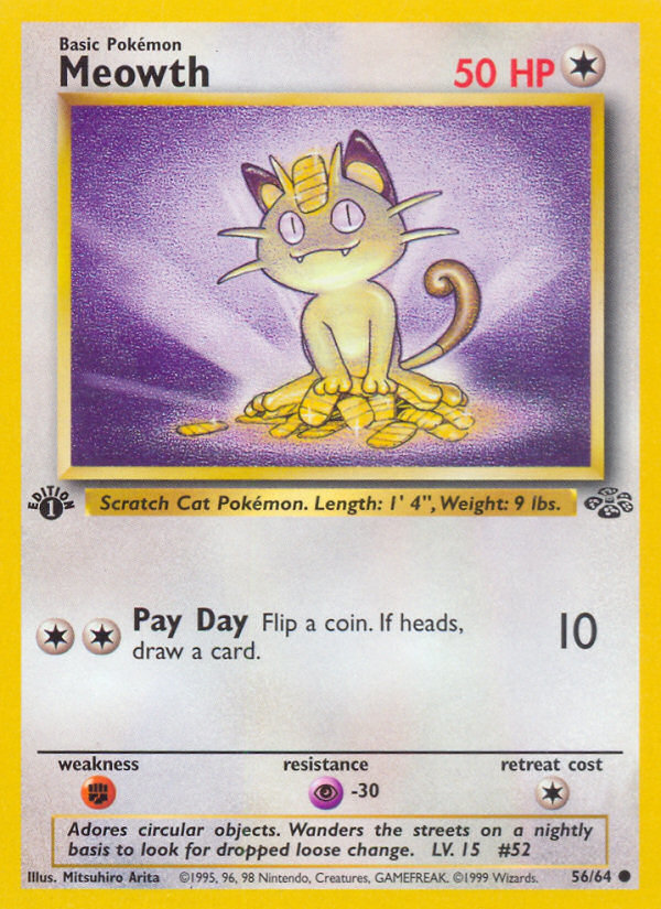 Meowth (56/64) [Jungle 1st Edition] | Exor Games Summserside