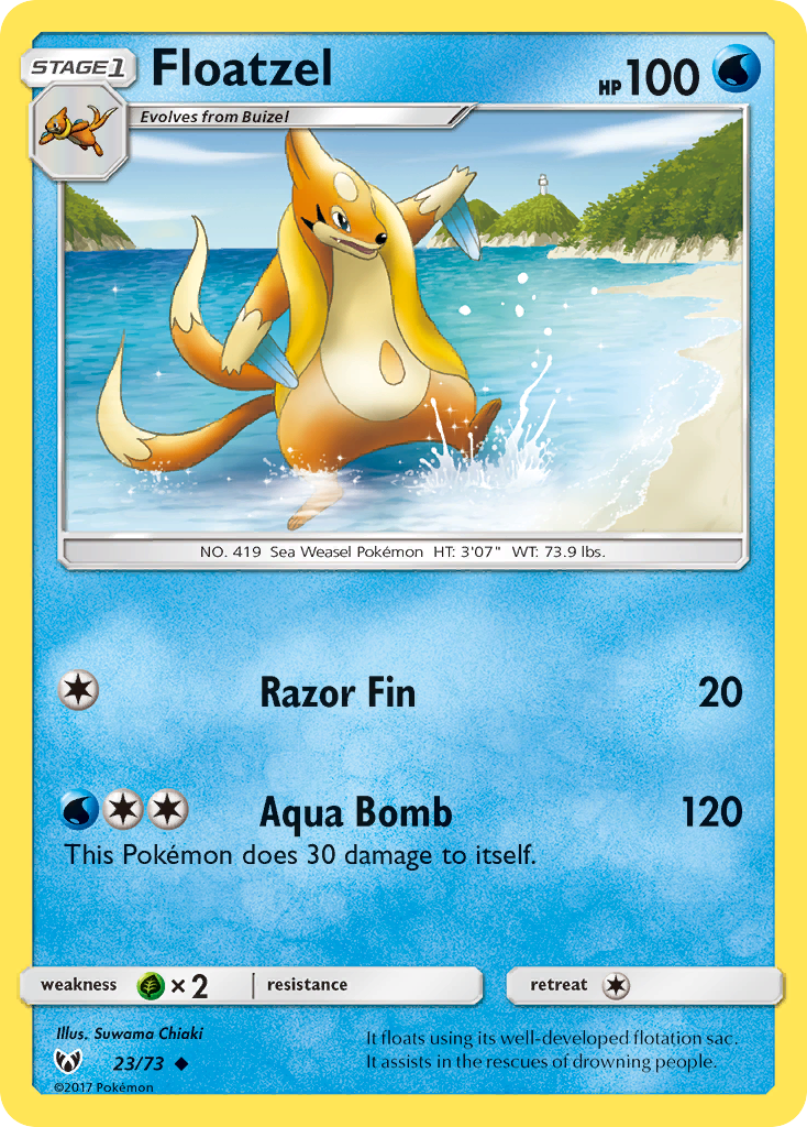 Floatzel (23/73) [Sun & Moon: Shining Legends] | Exor Games Summserside